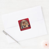 Religieuze kerstkaart Baby Jesus Envelope Vierkante Sticker (Envelop)