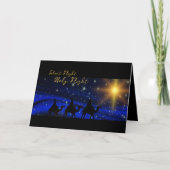 Religieuze kerstKaart Blue Blessing Elegant Feestdagen Kaart (Voorkant)