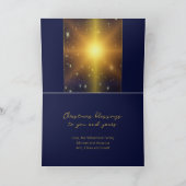 Religieuze kerstKaart Blue Blessing Elegant Feestdagen Kaart (Binnen)