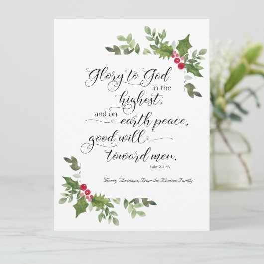 Religieuze kerstKaart KJV Bijbelversie (Staand voorkant)