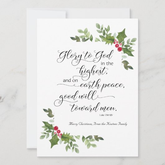 Religieuze kerstKaart KJV Bijbelversie (Voorkant)