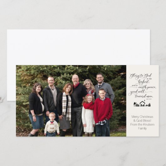 Religieuze kerstkaart KJV Verse Aankondiging (Voorkant / Achterkant)