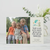 Religieuze kerstkaart met bijbels vers (Staand voorkant)