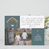 Religieuze kerstkaart met John 3:16 (Staand voorkant)