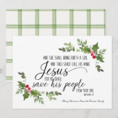 Religieuze kerstkaart met KJV Bijbelse versie (Voorkant / Achterkant)