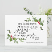 Religieuze kerstkaart met KJV Bijbelse versie (Staand voorkant)