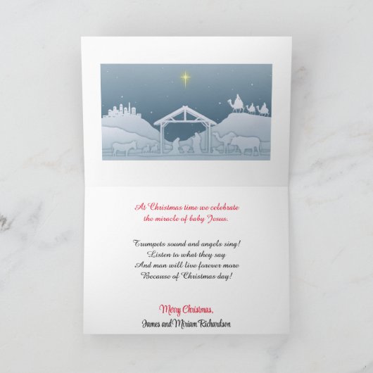 Religieuze kerstKaart Personaliseer tekstbegroetin Kaart (Binnen)