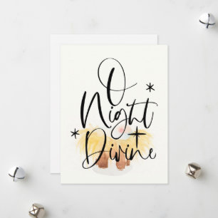 Religieuze kerstkaart Waterverf Manger