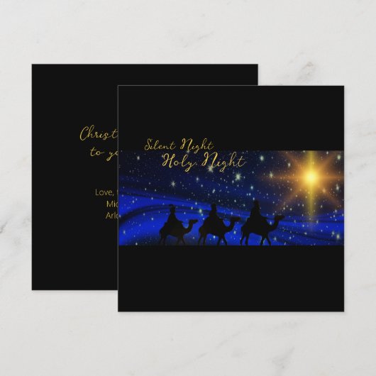 Religieuze kerstkaartje Greeting Blessant Elegant Feestdagenkaart (Voorkant / Achterkant)