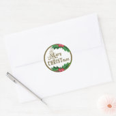 Religieuze kerstkatholieke maagd Mary Cross Ronde Sticker (Envelop)