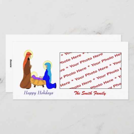 Religieuze kerstkerstkerstkaart feestdagenkaart (Voorkant / Achterkant)