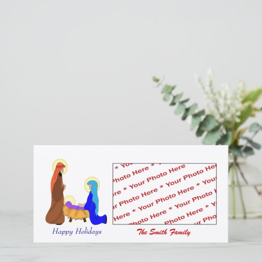 Religieuze kerstkerstkerstkaart feestdagenkaart (Staand voorkant)