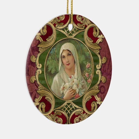 Religieuze kerstmaagd Mary  Elegant Keramisch Ornament (Rechts)