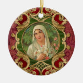 Religieuze kerstmaagd Mary  Elegant Keramisch Ornament (Voorkant)