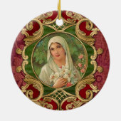 Religieuze kerstmaagd Mary Elegant Keramisch Ornament (Achterkant)