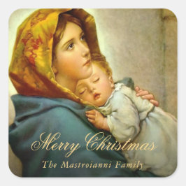 Religieuze kerstmaagd Mary en Jezus Gift Label