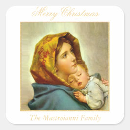 Religieuze kerstmaagd Mary en Jezus Gift Label