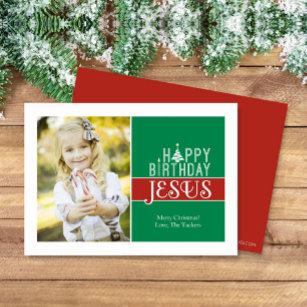 Religieuze Kerstmis Fotokaart Jezus Verjaardag Feestdagenkaart