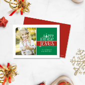 Religieuze Kerstmis Fotokaart Jezus Verjaardag Feestdagenkaart