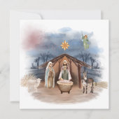 Religieuze Kerstmis Geboorte Jezus Doop Kaart (Voorkant)