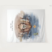 Religieuze Kerstmis Geboorte Jezus Doop Wandkleed (Voorkant (horizontaal))