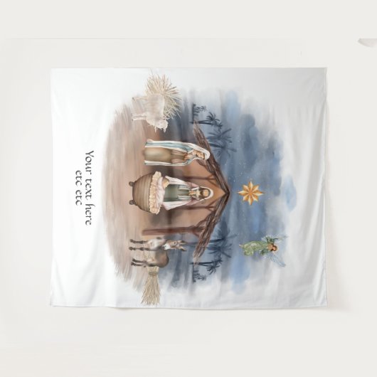 Religieuze Kerstmis Geboorte Jezus Doop Wandkleed (Voorkant (horizontaal))