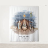 Religieuze Kerstmis Geboorte Jezus Doop Wandkleed (Voorkant)