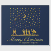 Religieuze Kerstmis, Geboorte van Jezus, Drie Koni Cadeaupapier (Vlak)