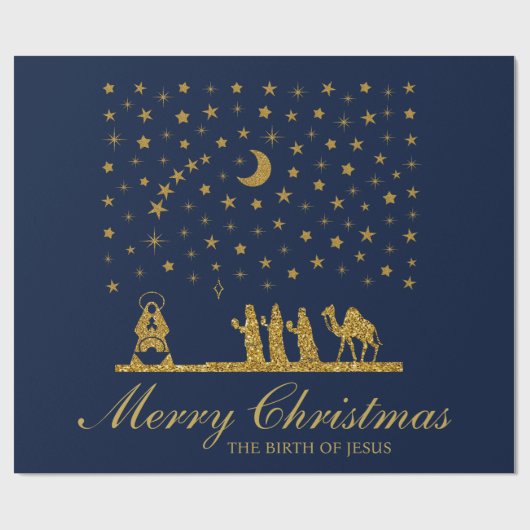 Religieuze Kerstmis, Geboorte van Jezus, Drie Koni Cadeaupapier (Vlak)