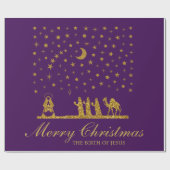 Religieuze Kerstmis, Geboorte van Jezus, Drie Koni Cadeaupapier (Vlak)