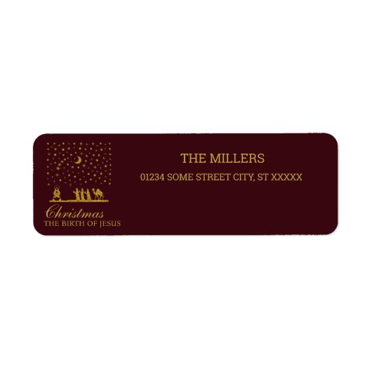 Religieuze Kerstmis, Geboorte van Jezus, Drie Koni Etiket (Voorkant)