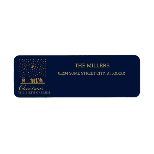 Religieuze Kerstmis, Geboorte van Jezus, Drie Koni Etiket (Voorkant)