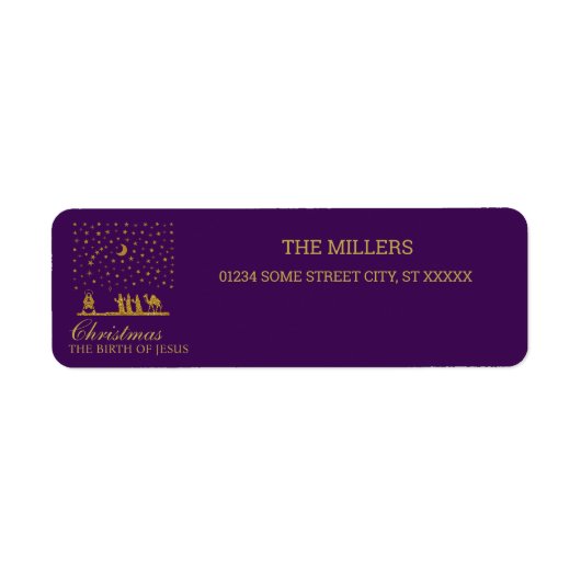 Religieuze Kerstmis, Geboorte van Jezus, Drie Koni Etiket (Voorkant)