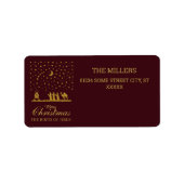 Religieuze Kerstmis, Geboorte van Jezus, Drie Koni Etiket (Voorkant)