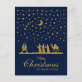 Religieuze Kerstmis, Geboorte van Jezus, Drie Koni Feestdagenkaart (Voorkant)
