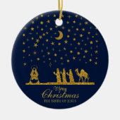 Religieuze Kerstmis, Geboorte van Jezus, Drie Koni Keramisch Ornament (Voorkant)