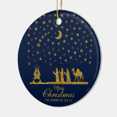 Religieuze Kerstmis, Geboorte van Jezus, Drie Koni Keramisch Ornament (Links)