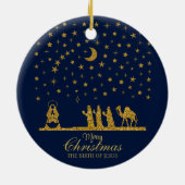 Religieuze Kerstmis, Geboorte van Jezus, Drie Koni Keramisch Ornament (Achterkant)