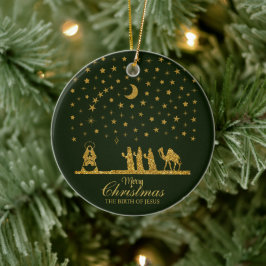 Religieuze Kerstmis, Geboorte van Jezus, Drie Koni Keramisch Ornament