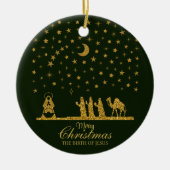 Religieuze Kerstmis, Geboorte van Jezus, Drie Koni Keramisch Ornament (Voorkant)