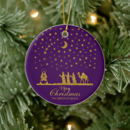Religieuze Kerstmis, Geboorte van Jezus, Drie Koni Keramisch Ornament