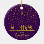 Religieuze Kerstmis, Geboorte van Jezus, Drie Koni Keramisch Ornament (Achterkant)