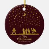 Religieuze Kerstmis, Geboorte van Jezus, Drie Koni Keramisch Ornament (Voorkant)