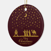 Religieuze Kerstmis, Geboorte van Jezus, Drie Koni Keramisch Ornament (Links)