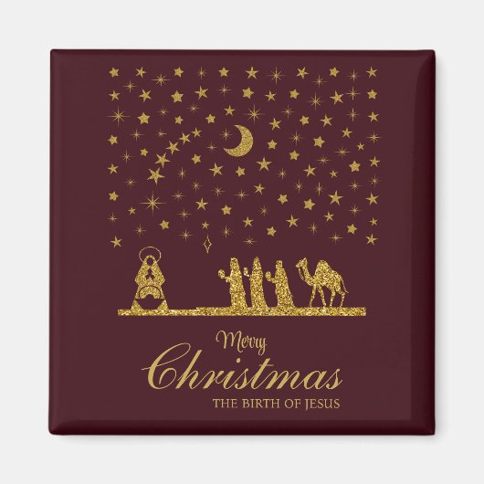 Religieuze Kerstmis, Geboorte van Jezus, Drie Koni Magneet (Voorkant)