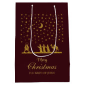 Religieuze Kerstmis, Geboorte van Jezus, Drie Koni Medium Cadeauzakje (Achterkant)
