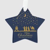 Religieuze Kerstmis, Geboorte van Jezus, Drie Koni Ornament (achterkant)