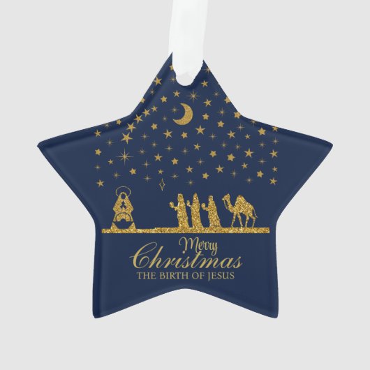 Religieuze Kerstmis, Geboorte van Jezus, Drie Koni Ornament (achterkant)