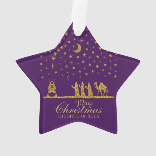 Religieuze Kerstmis, Geboorte van Jezus, Drie Koni Ornament (achterkant)