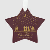 Religieuze Kerstmis, Geboorte van Jezus, Drie Koni Ornament (achterkant)